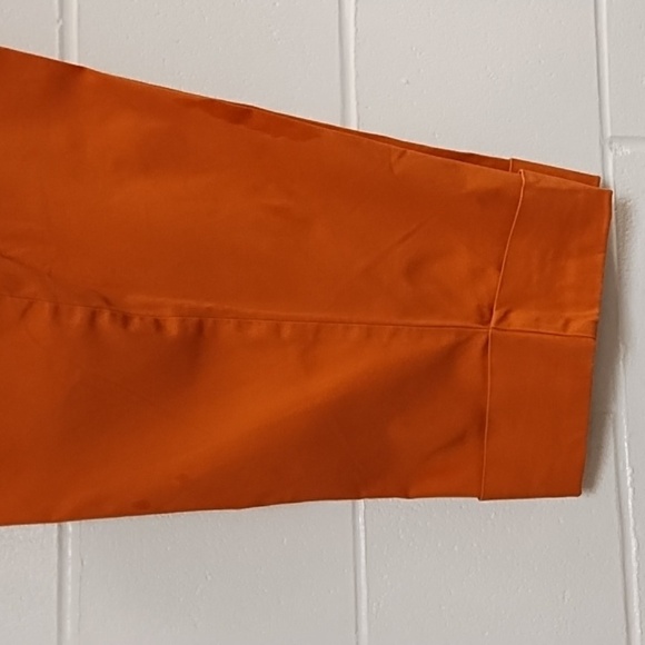 Venizia 18 Wide Cuff Stretch Cropped Trousers Smooth Back Front Pockets Orange - Picture 2 of 12